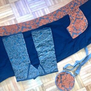 Chapati Women's Wool/Brocade Skirt Leg warmer Set size adjustable